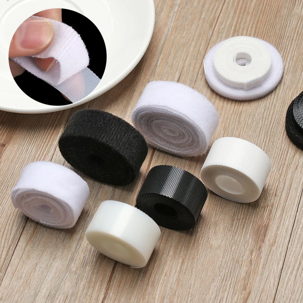 

Black/White Magic Tapes Sticker Doll Sewing Sticker 6/8/20mm Width Thin Clothes Fastener Tape Paste Strap DIY Clothing Accessory