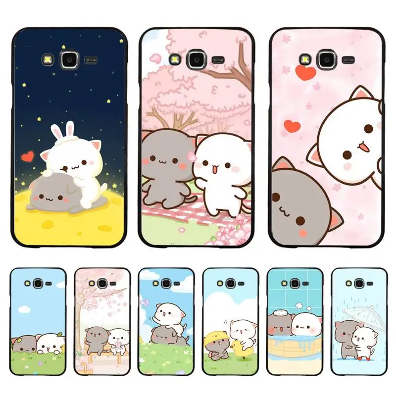

Peach Mochi Cat Cartoon Phone Case For Samsung Galaxy J 4plus J6 J5 J72016 J7prime cover for J7Core J6plus Back Coque