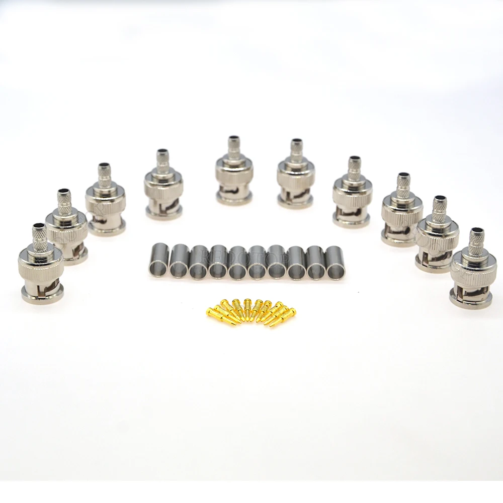 10 шт./партия коннекторы BNC для коаксиальных кабелей 50-3 мм