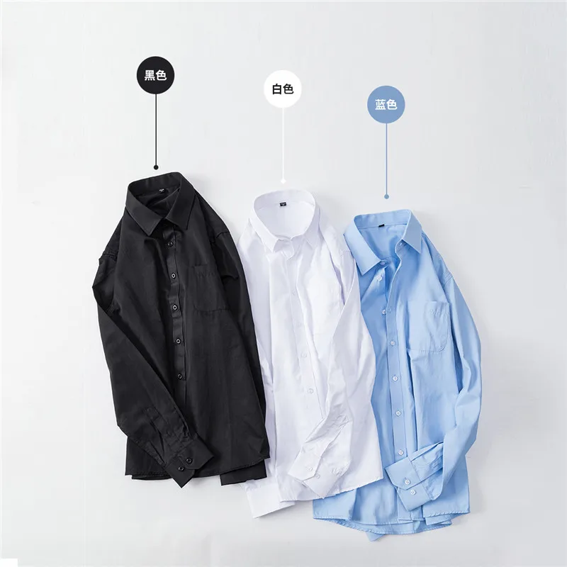 Mattswag Mens Regular Fit Solid Color Long Sleeve Formal T Shirts Classic Breathable Men's Clothing Casual Slim Shirts Camisas
