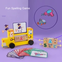 1 set baby alphabet spell words cognitive toy wood spelling words game montessori kids interactive learning educational toys