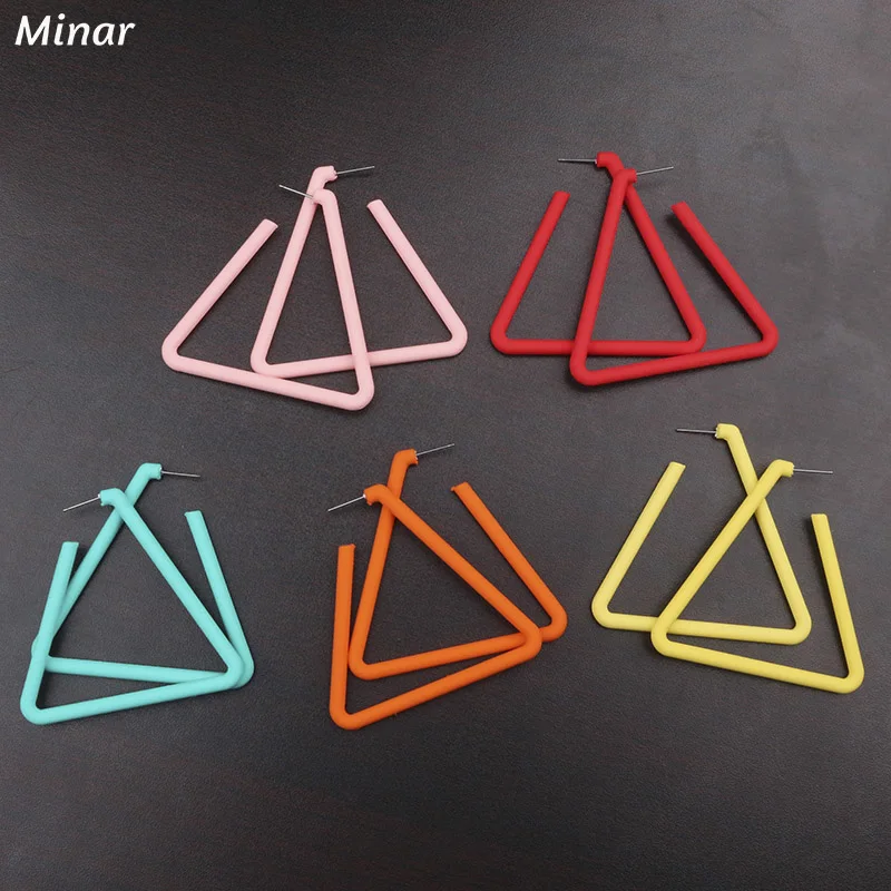 

Big Triangle Hoop Earrings Women Bright Color Acrylic Geometric Triangular Earrings Big Statement Earrings Party Jewelry Gifts