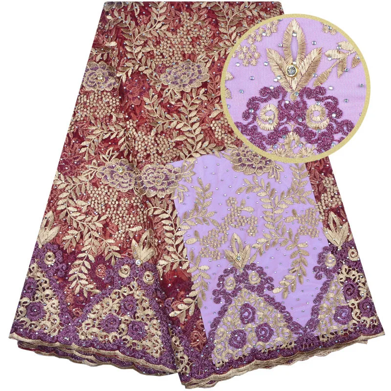 Высококачественная французская кружевная ткань 5 ярдов для женщин с вышивкой из