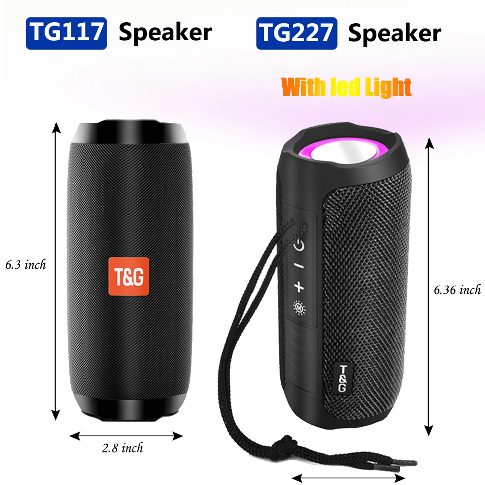 Bluetooth-Колонка TG117 TG227 беспроводная водонепроницаемая портативная с мигающим