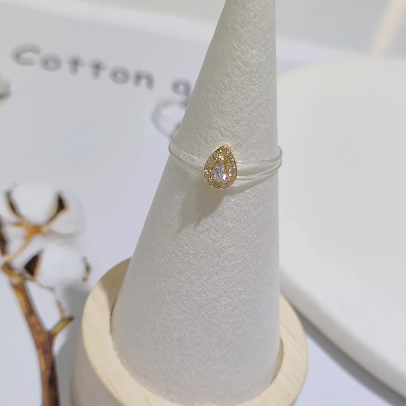 Новое кольцо для женщин модное милое Сверкающее женское из латуни с невидимой