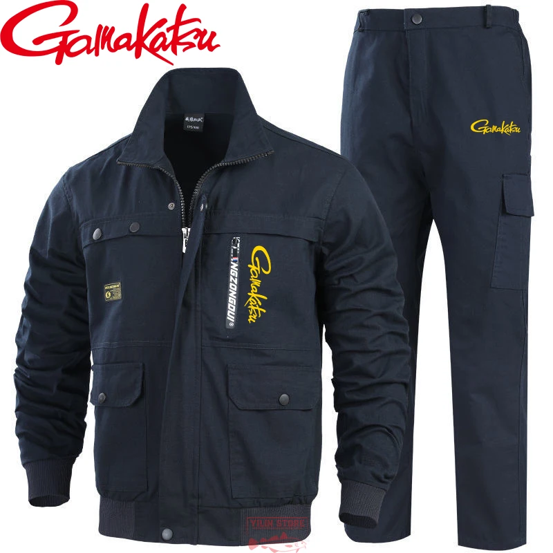 

New Gamakatsu Spring Autumn Fishing Suits Men's Outdoor Windproof Thicken Fishing Jackets Wear-resistant Hiking Fishing Clothing