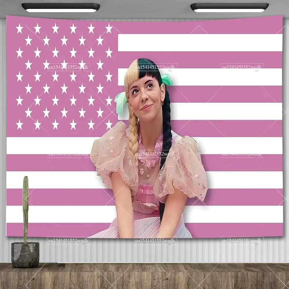 

Melnie Martinez американский флаг США плакать младенец мем настенный гобелен эстетическое украшение для комнаты флаги США искусственные фоны