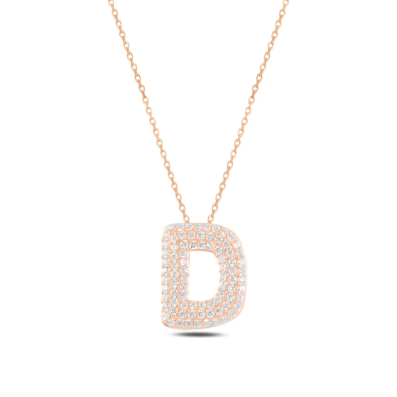 

Silver 925 Set-D-Letter Zircon Stone Ghost Pendant