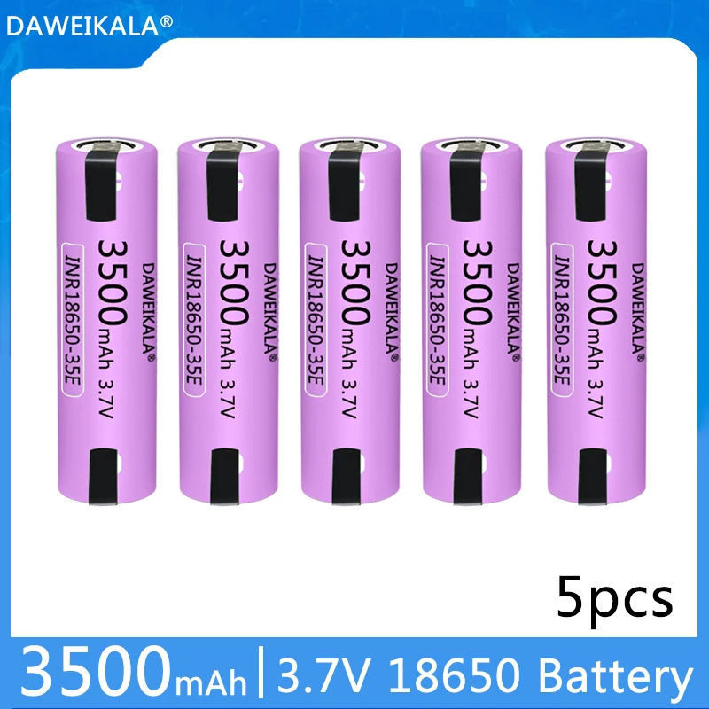

100%Original 18650 3500mAh 20A discharge INR18650 35E 3.7v 18650 battery 3.7v rechargable Battery+DIY nickel