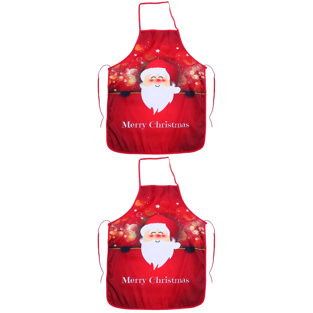 

Apron Christmas Aprons Santa Decorative Cooking Kitchen Womenholiday Merry Adult Claus Pocket Red Woman Supplies