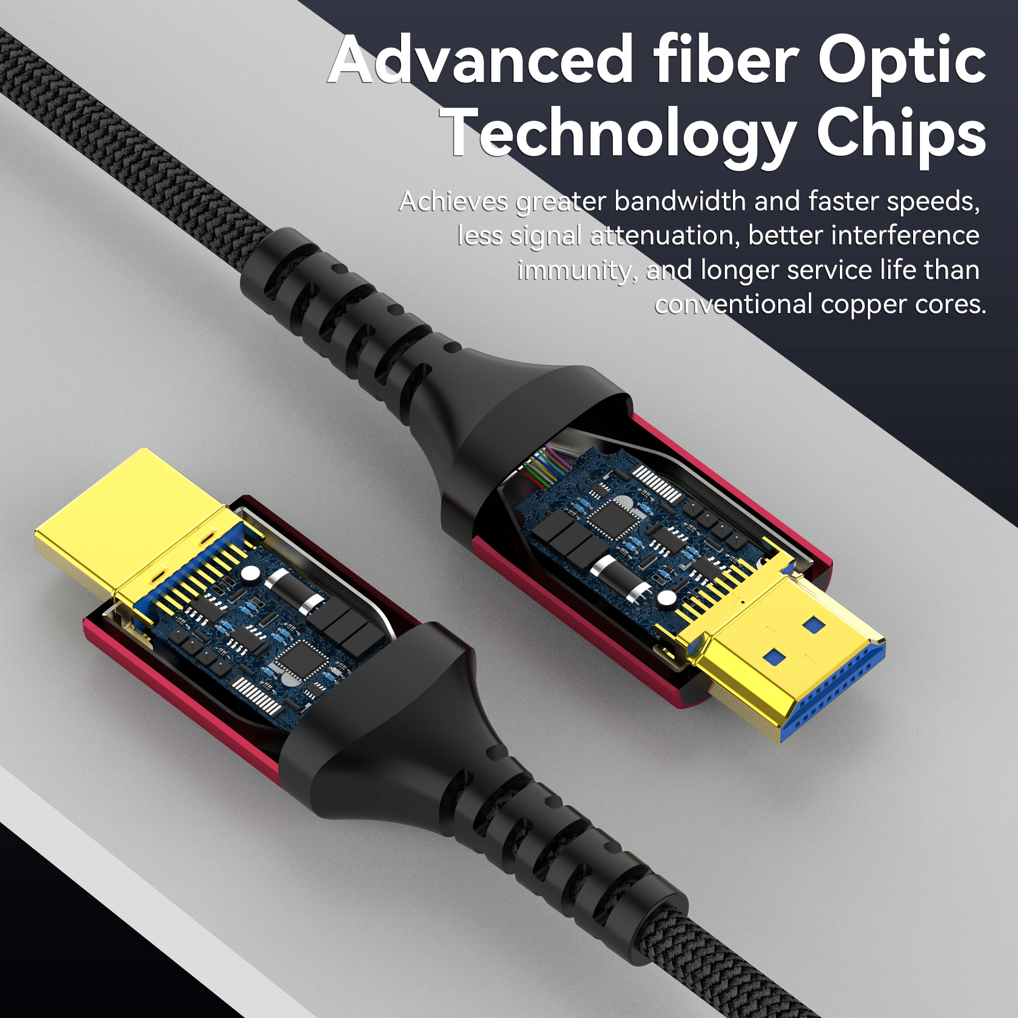 Оптоволоконный кабель HDMI 2.1 8K HDMI-кабель 8K60hz 4K120hz HDCP eARC 48 Гбит/с