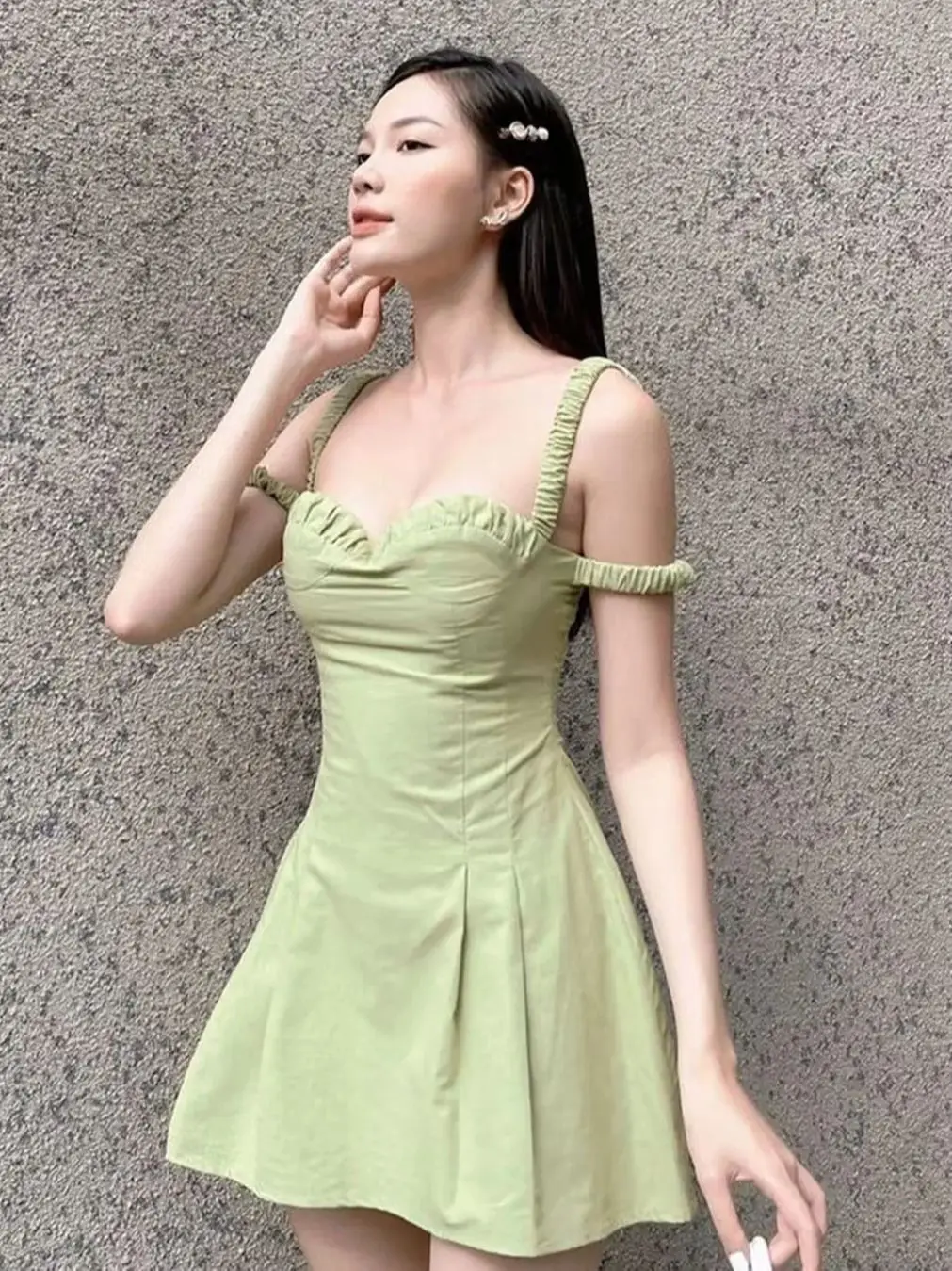 

Summer Women's Two-Colour Halter Design Waist-Skimming Dress Sexy Fashion Senior Y2K Girl Style