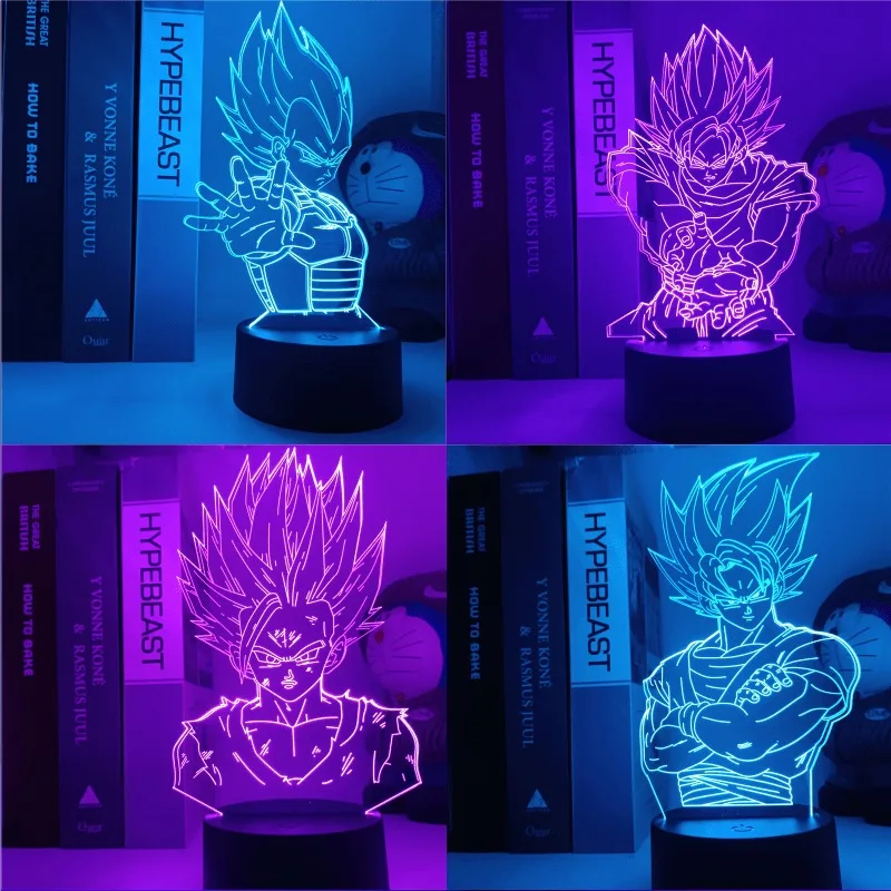 

DRAGON BALL ANIME Periphery GOKU Gohan Vegeta Frieza Bulma Gillen Night Light Action Toy Figures Christmas Gifts