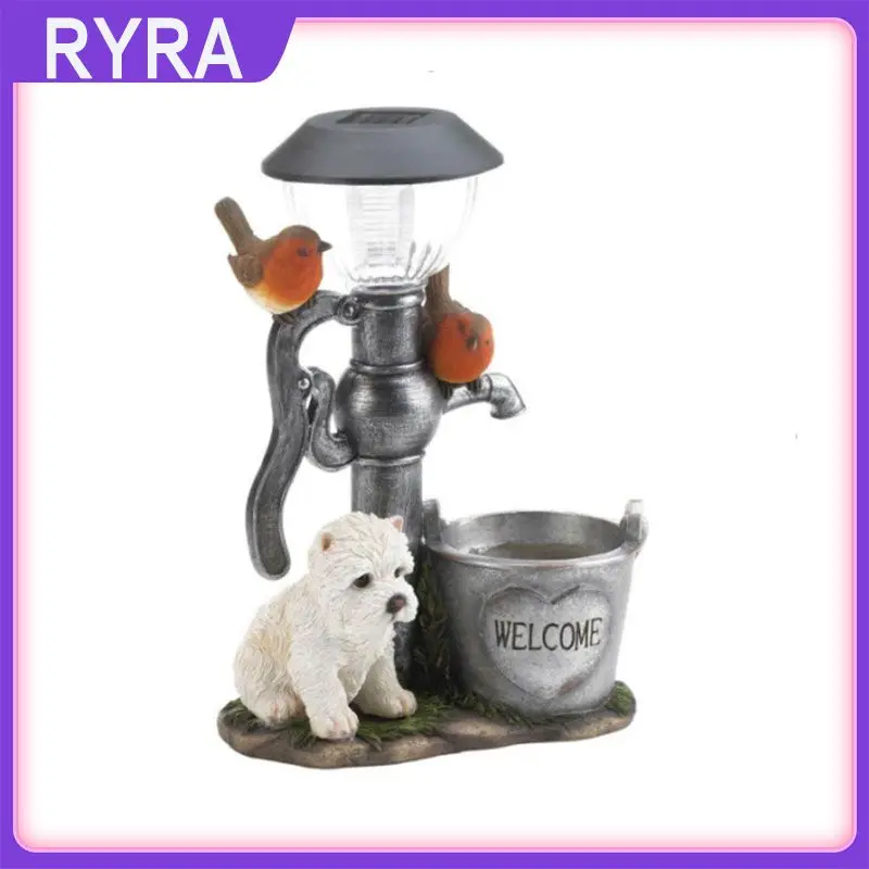 

Desktop Ornaments Resin Crafts Solar Lights Cat and Dog Decoration Squirrel LED Lights Home Decor Statues & Sculptures QBMY