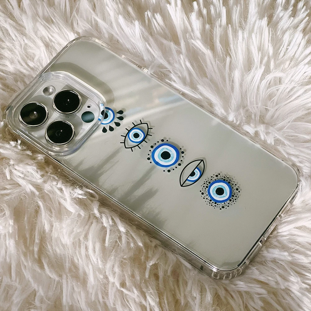 

Cute Evil Eyes Soft Clear Phone Case for IPhone 13 12 11 Pro Max Mini Xs X Xr 8 7 Plus Se 2020 Transparent Silicone Cover