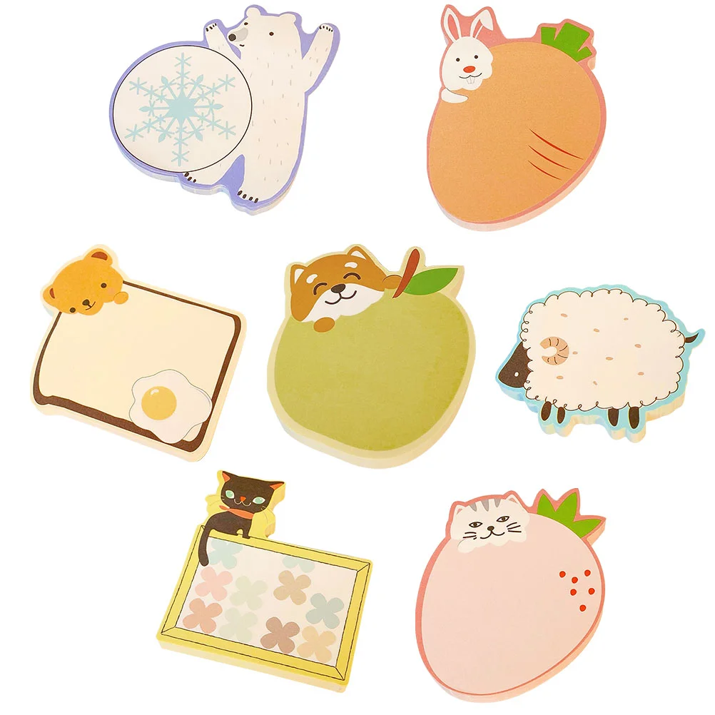 

7pcs Cartoon Memo Pads Memo Pads Students Memo Notes Students Stationery for Home Students Office Writing