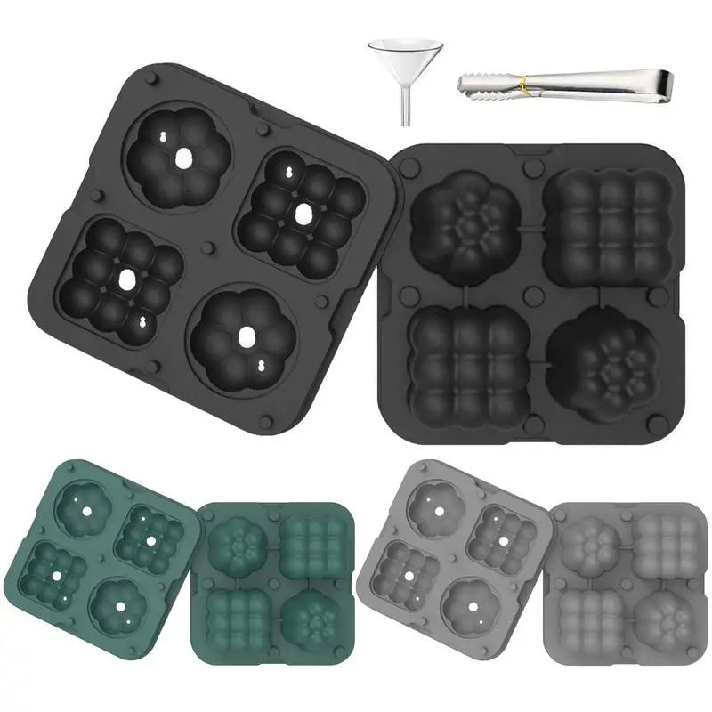 

1PC Ice Cube Tray Kitchen 4 Grid Creative Ice Maker In 3 Colors Kitchen Ice Cube Tray Mold For Drinks Cocktails Coffee Bars