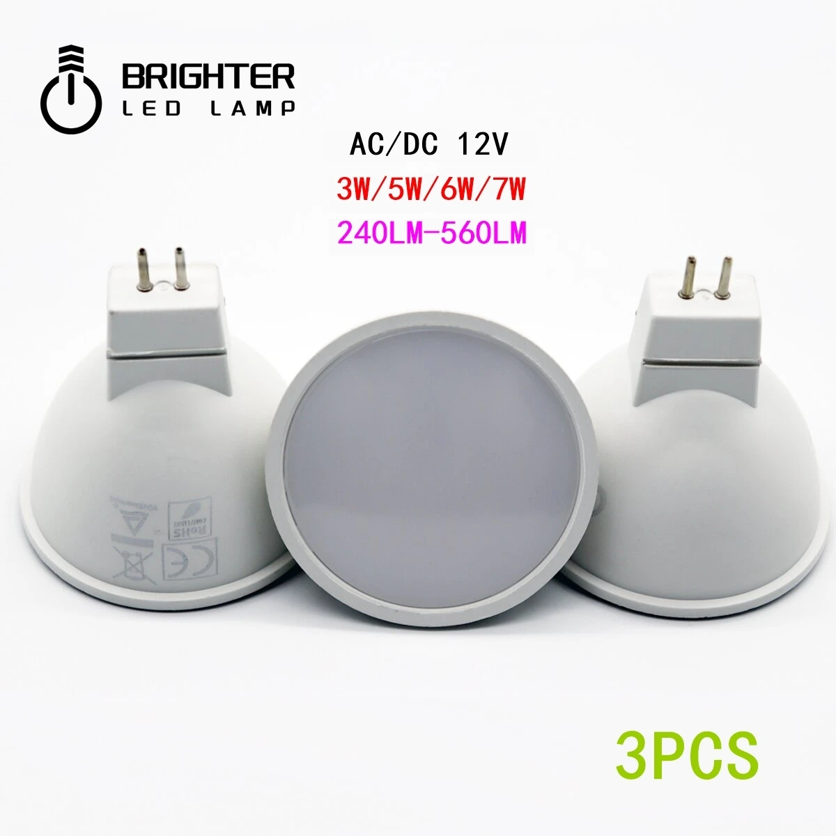 

3PCS LED Spotlight MR16 GU5.3 low pressure AC/DC 12V 3W 5W 6W 7W Light Angle 120 degrees Warm White Day Light LED Light Lamp