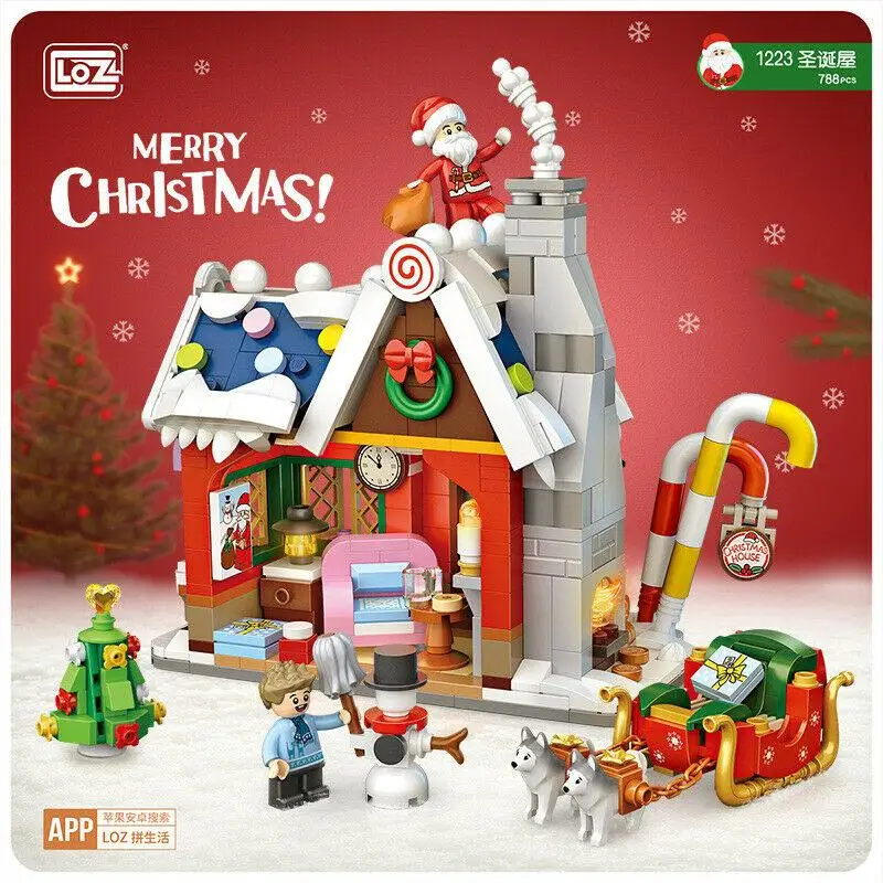 loz 1223 1224 1054 mini blocks kids building bricks boys toys diy puzzle christmas coffee candy house girls holiday gift free global shipping