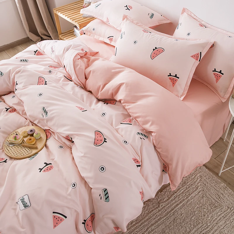 

Комплект постельного белья с принтом в виде фруктов, черный и белый цвет