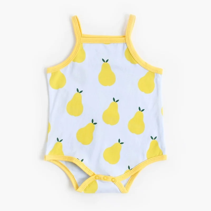 Baby Boy Clothes Baby Girl Clothes New Born Baby Items Summer Fashion Cotton Fruit Print Sleeveless Bodysuits Newborn Clothes