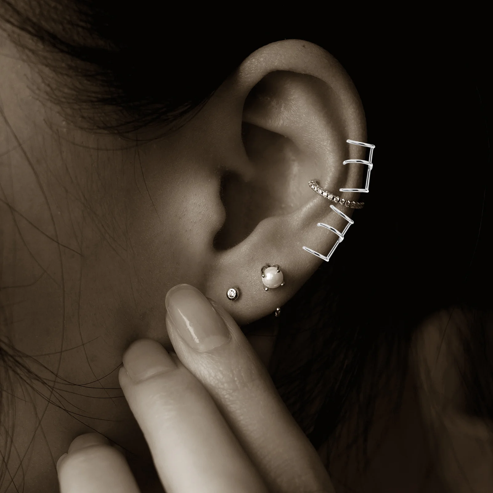 24-шт. Серьги-каффы без пирсинга зажимы для ушей серьги дреды косы манжеты волос