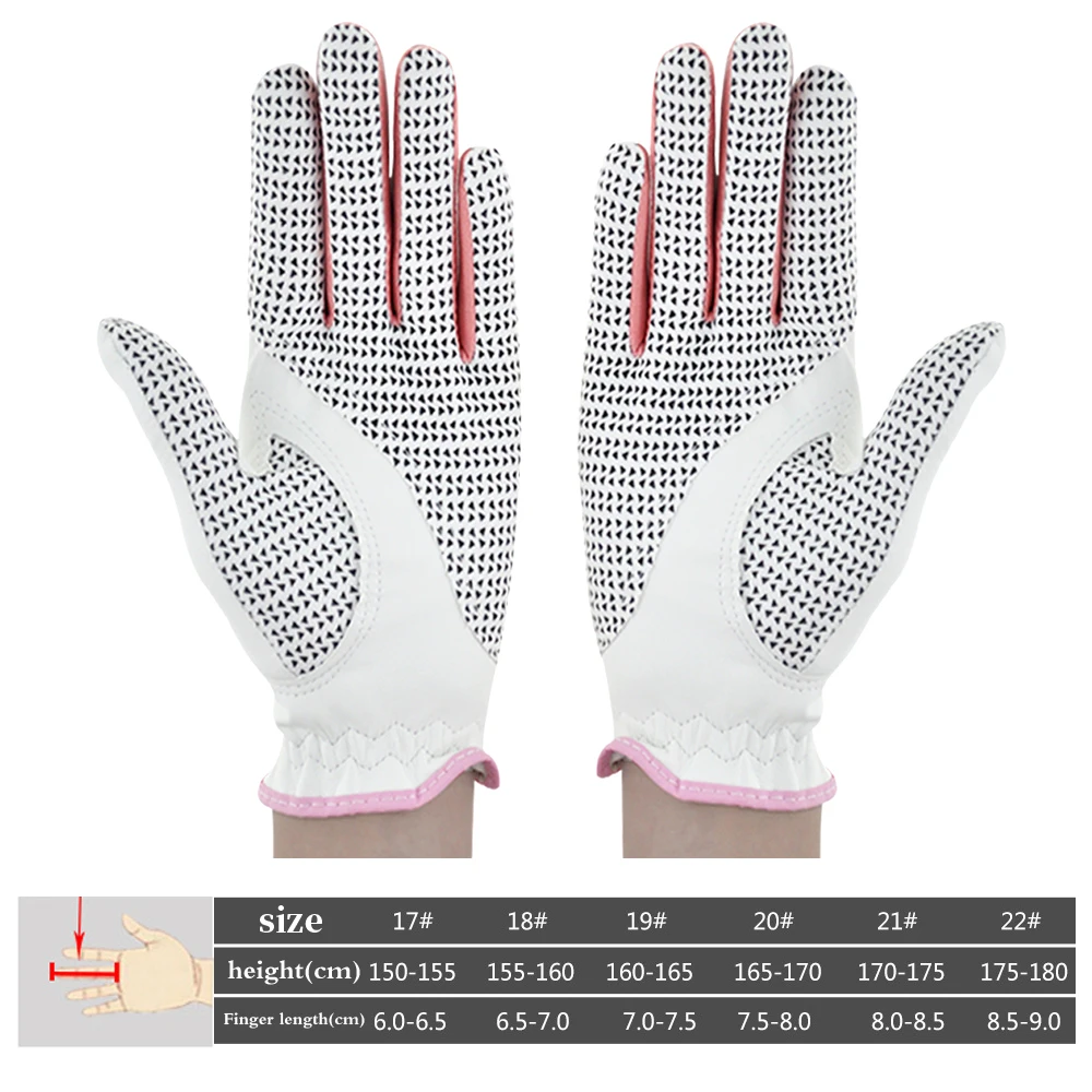 BraceTop 1 Pair Fashion Women's Golf Gloves Micro Soft Fiber Breathable Anti-Slip Left and Right Hand Sports Gloves Women Girls
