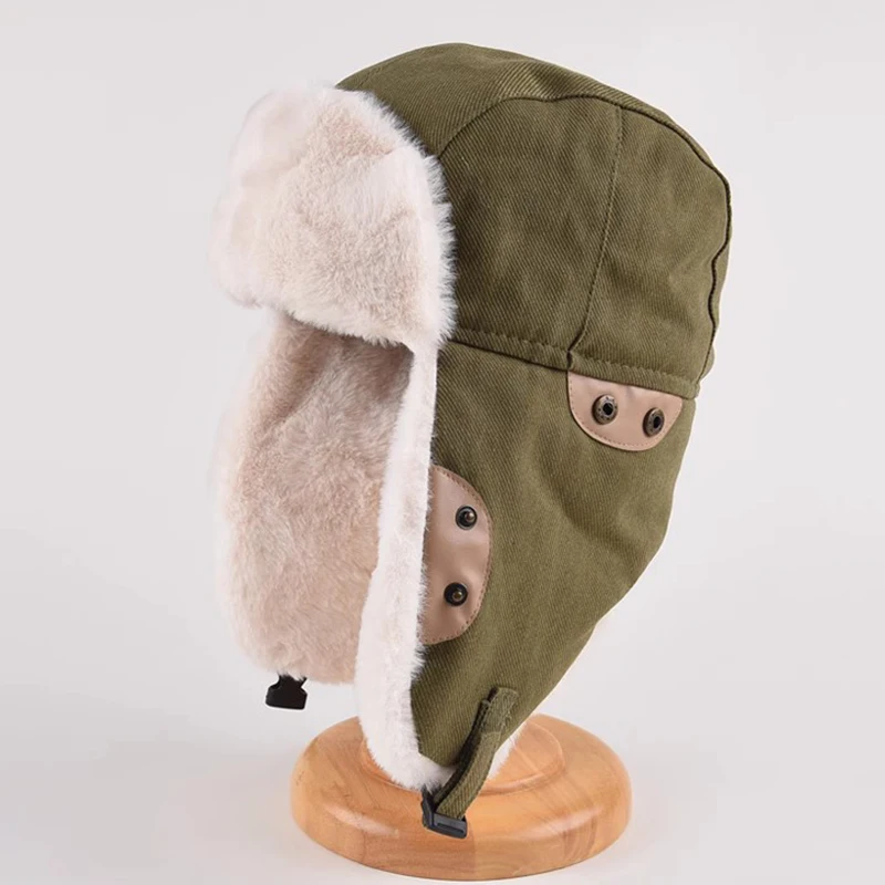 

Fashion Winter Hat For Women Men Warm Plush Bomber Hat With Mask Ushanka Earflap Cap Windproof Hood Pilot Russian Caps gorras