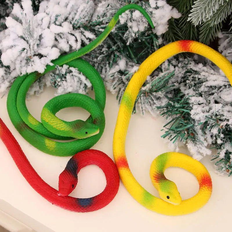 

Имитация черной резиновой змеи поддельная змея сад реквизит забавная игрушка (зеленый и желтый)