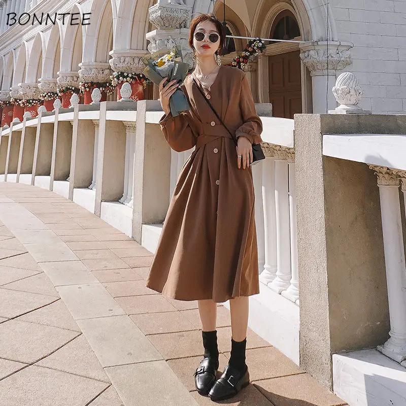 Женское винтажное платье-миди с длинным рукавом трапециевидной формы - купить по