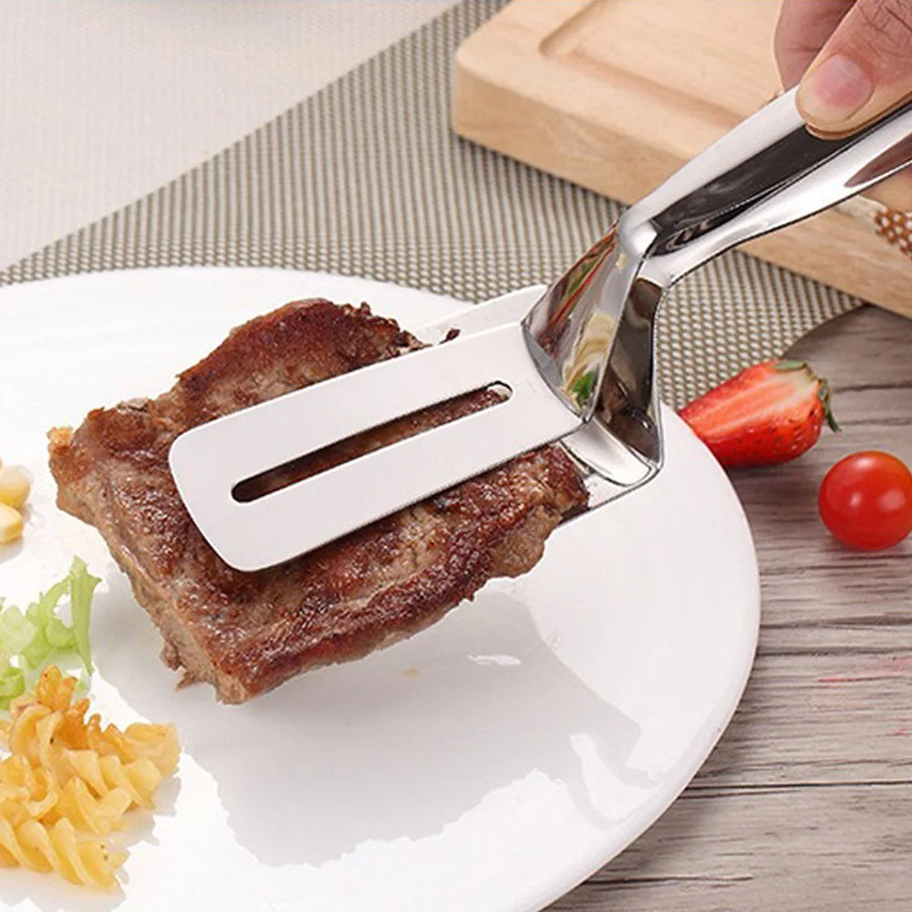 

Stainless Steel Frying Shovel Pancake Clip Fried Fish Shovel Pizza Steak Clip Barbecue Grilling Tong Kitchen Clamp Cooking Tool