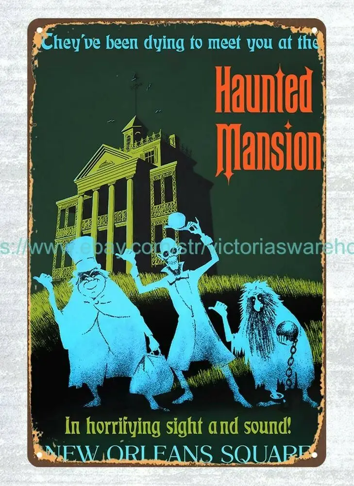 

Металлический жестяной знак для домашнего декора с привидениями