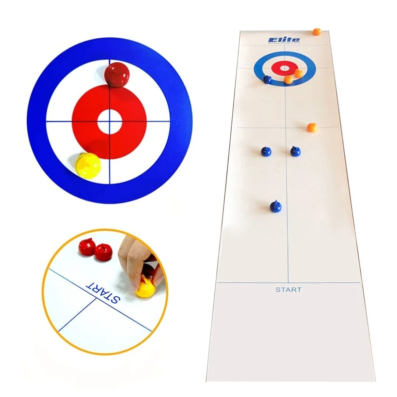 

Foldable Mini Curling Table Curling Ball Tabletop Curling Game for Kid Adult Family School Leisure Tabletop Culing Game