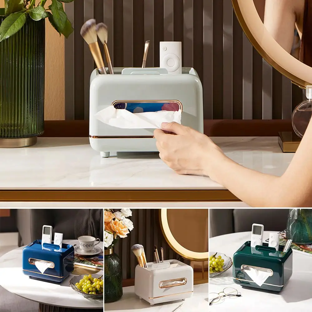 

Home Office Car Supplies Desktop Cover Multifunctional Phone Holder Tissue Boxes Paper Storage Case Cosmetic Organizer
