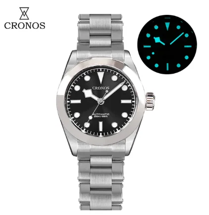 

Cronos BB39 PT5000 SW200（L2026） Dress Mechanical Automatic Sapphire Snowflake Hands 20Bar Waterproof BGW-9 Lum Man Watch