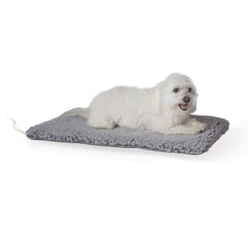 

Plush Pad Indoor Heated Pet Bed Gray Medium 17.5 X 28 Inches Soft Sleep House Cushion Pet Product Accessories