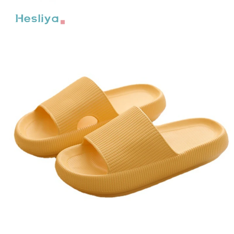

Thick Platform Slippers Men Women Home Slippers Mute Non-slip EVA Bathroom Slides Woman Sandals 2022 Summer Soft Flip Flops
