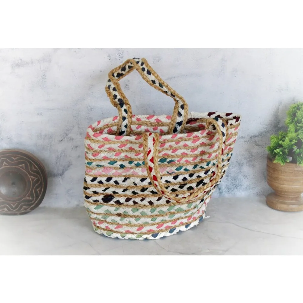 

Bag Hand Braided Jute Cotton Handbag Shoulder Beach Bag Casual Tote fashion Bag