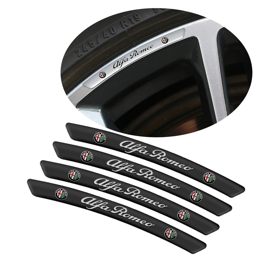 4 шт. алюминиевые наклейки на обод автомобиля авто эмблема декоративные для Alfa Romeo