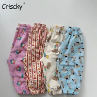 criscky fashion print pant for kids baby unisex summer mosquito pants causal children harem trousers cotton toddler girl boy