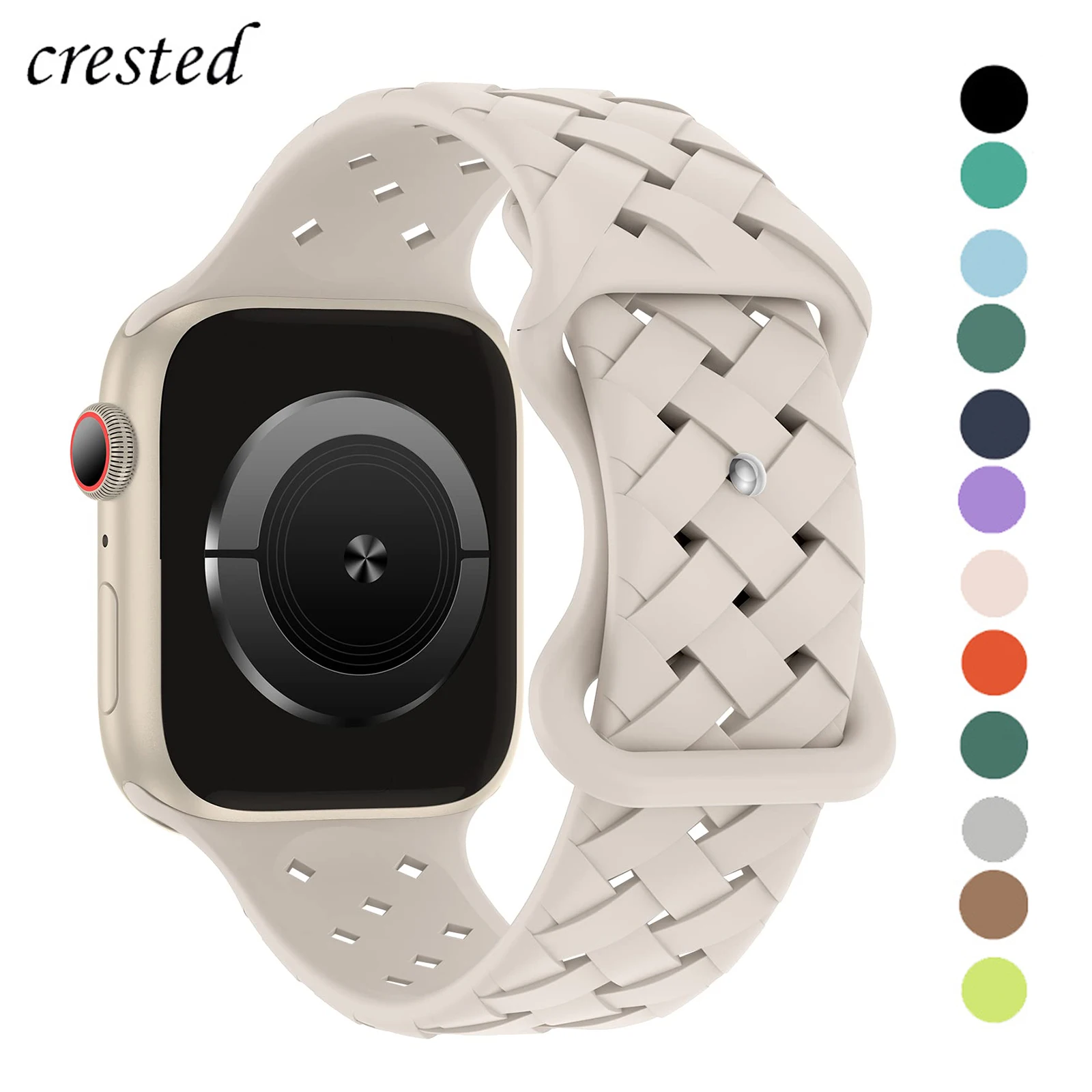 Фото Ремешок Плетеный для Apple Watch Band 44 мм 40 мм 45 мм 49 мм 41 мм 42 мм, Воздухопроницаемый браслет для iwatch series 8 7 se 3 4 5 6 ultra №2