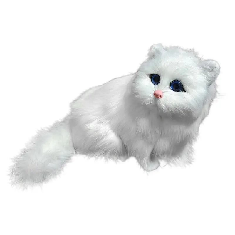 

Имитация кошки плюшевые мягкие игрушки Реалистичная белая персидская кошка кукла милая яркая кошка интерактивный компаньон домашние живо...