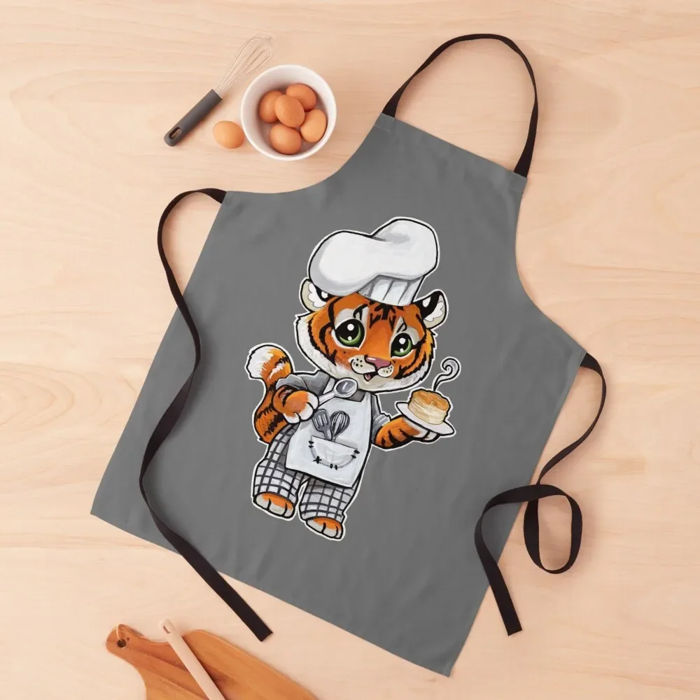 Фартук с изображением печенья и тигра кухонные принадлежности фартук для кухни