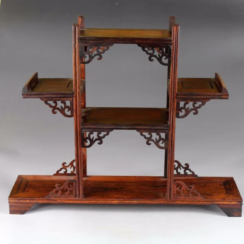 

Exquisite Chinese classical hand-made rosewood antique wooden display stand