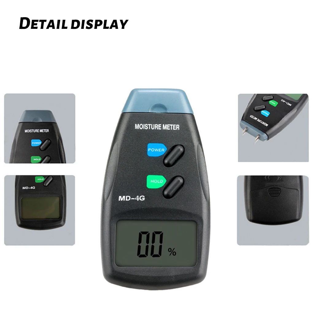 

Wood Moisture Meter Portable Log Hygrometer Accurate Humidity Tester