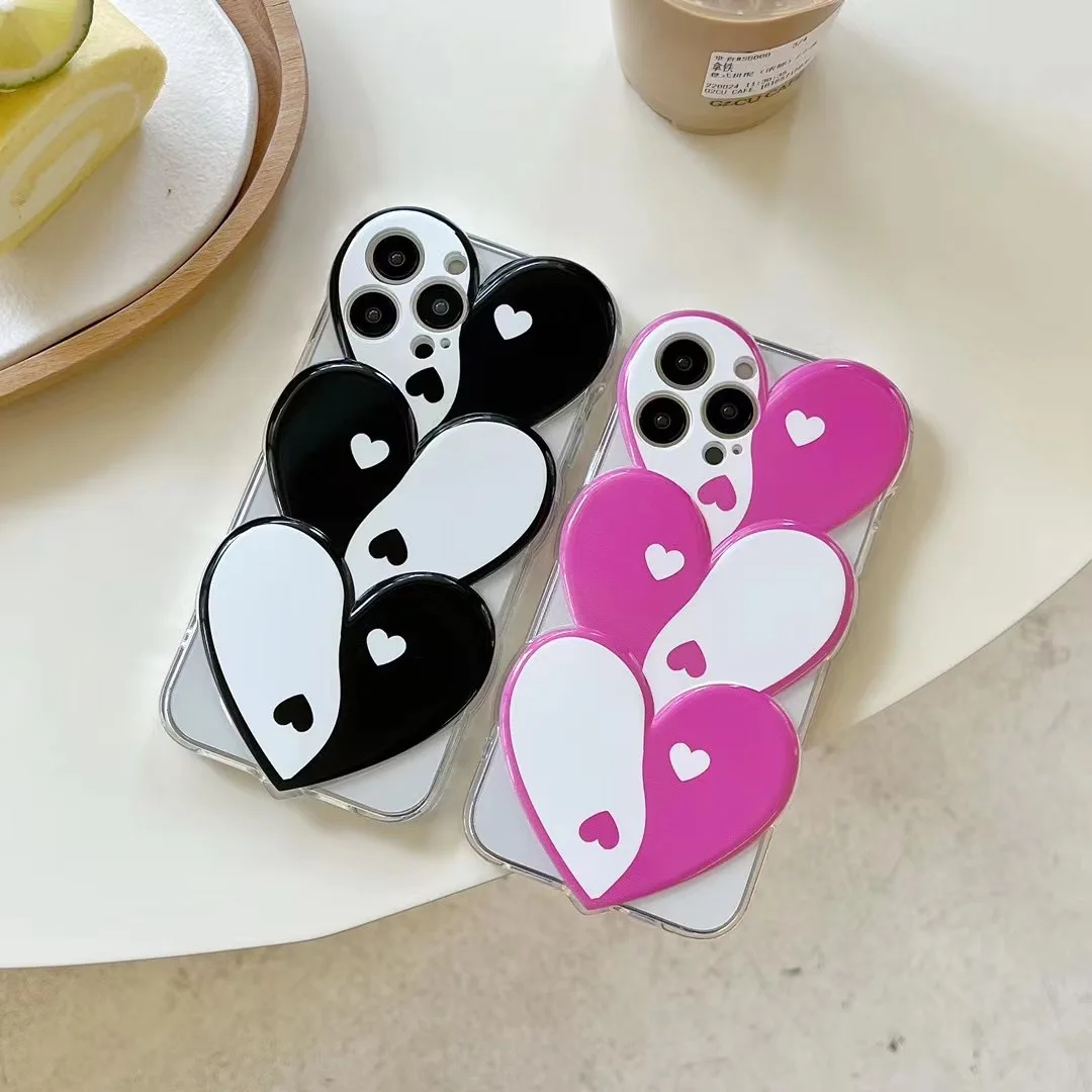 

20pcs/Lot Japan Korea Style 3D Heart Phone Case for iPhone 14/13/12/11 ProMax Girlish Shockproof Protective Cover Shell