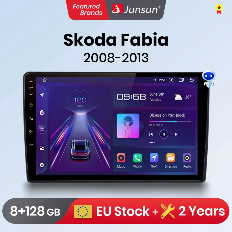 Автомагнитола Junsun V1 Pro мультимедийный проигрыватель на Android 10 8 + 128 ГБ с