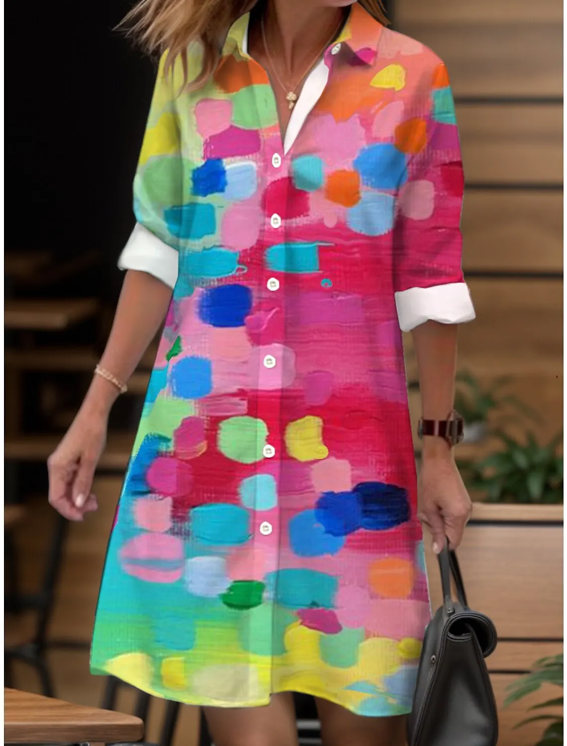 Женское элегантное платье с отложным воротником Осеннее повседневное удобное