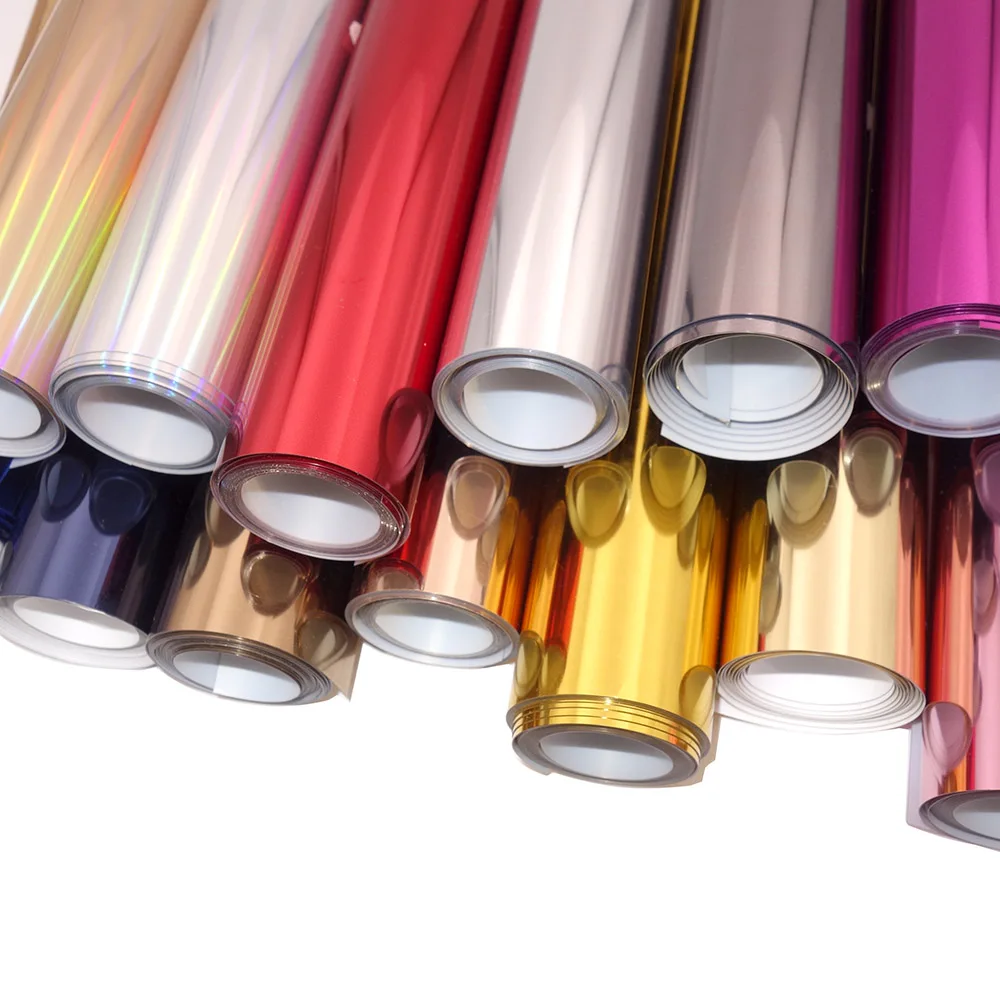 Гибкая полиуретановая металлическая теплопередающая виниловая пленка, голографическая термопечать на HTV, пленка для одежды «сделай сам», Ширина 25 см, продажа в рулонах