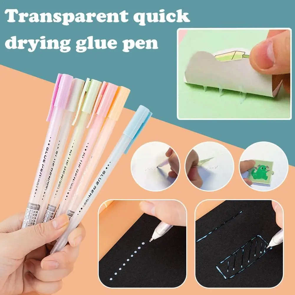 

Glue Pen Dot Liner Contact Adhesive Pastel Dispensing Quick-drying Glue Portable For Memo Photo Stationery Office DIY Tools